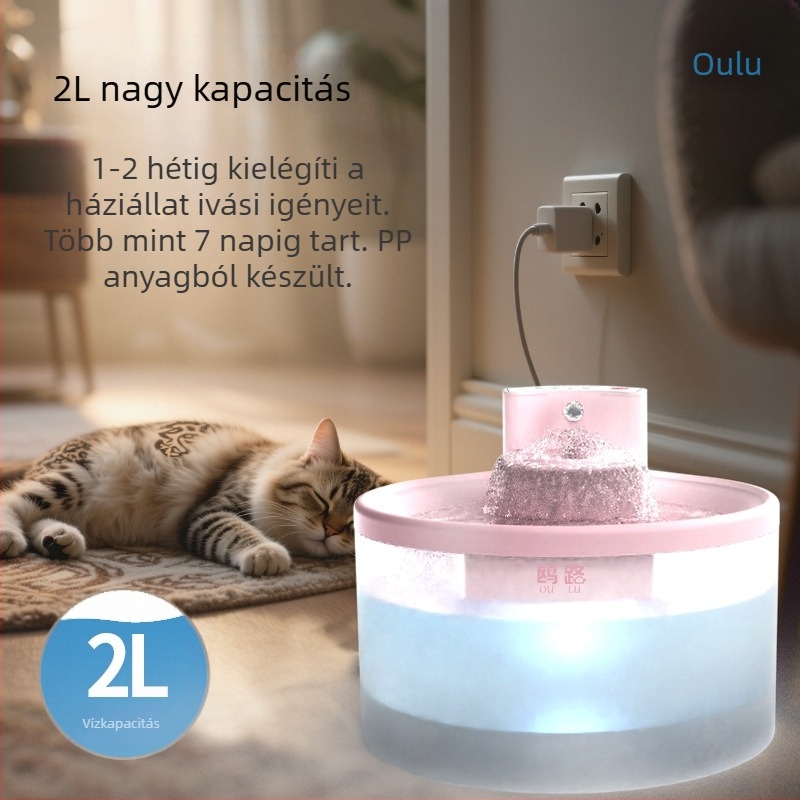 Intelligens szenzoros itató macskáknak és kutyáknak, nagy kapacitású, szűrés és sterilizálás
