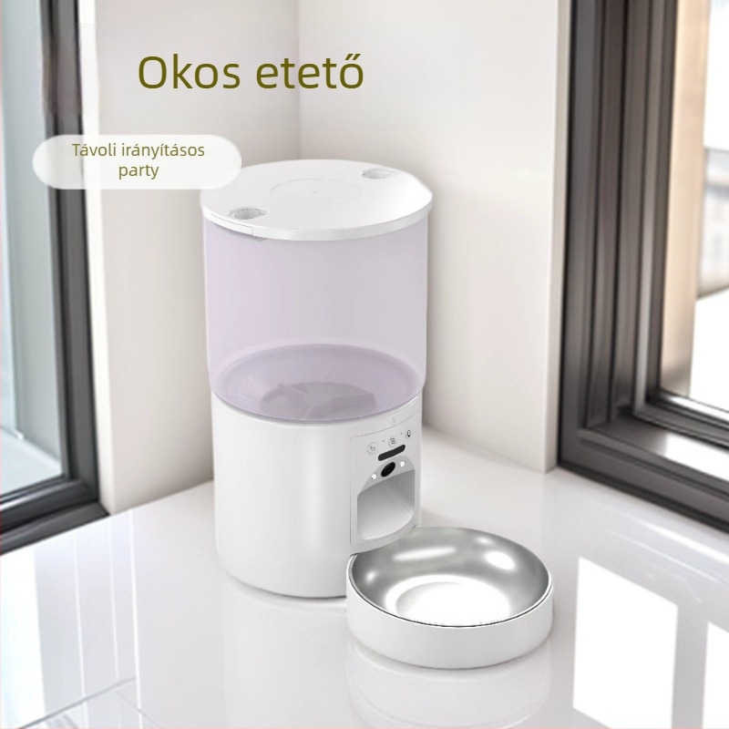 WiFi-s etető háziállatoknak kamerával, kapacitás 4–6 L, app-alapú vezérlés, leválasztható dizájn, alkalmas kutyáknak és macskáknak, tömeg 1,15 kg