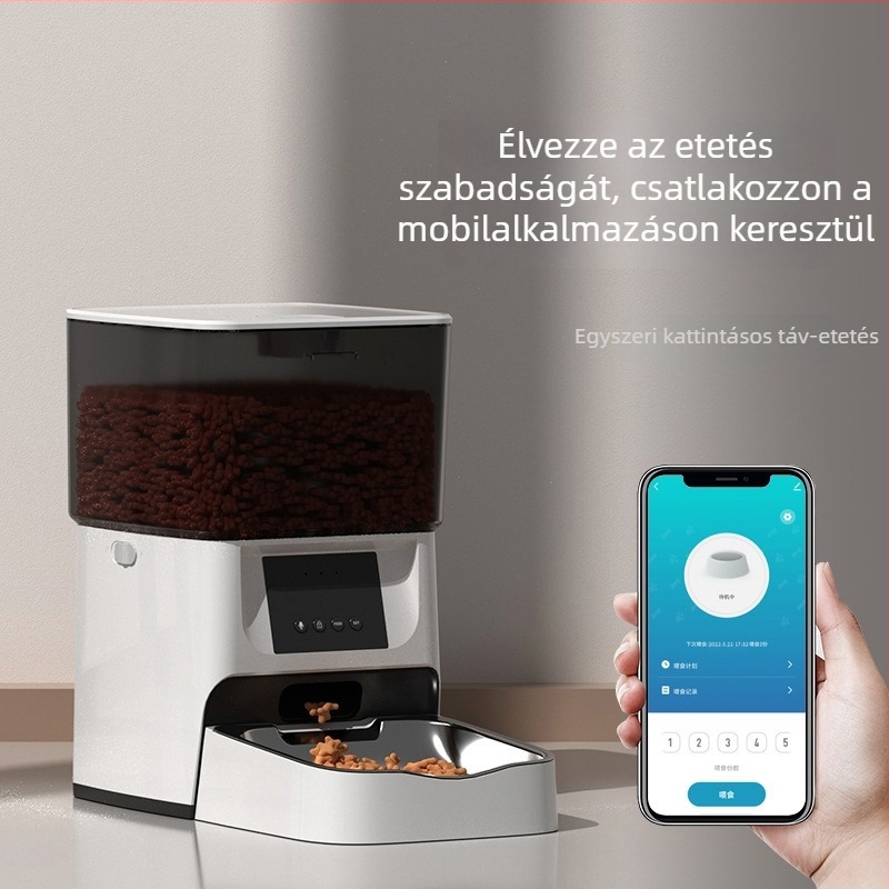 Okos alkalmazású automata etető macskáknak és kutyáknak