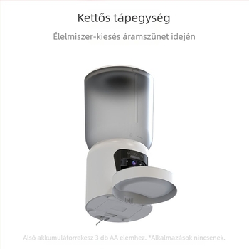 Intelligens háziállat etető automata széles látószögű kamerával, WiFi távoli ütemezéssel és az étel frissességének megőrzésével macskáknak és kutyáknak