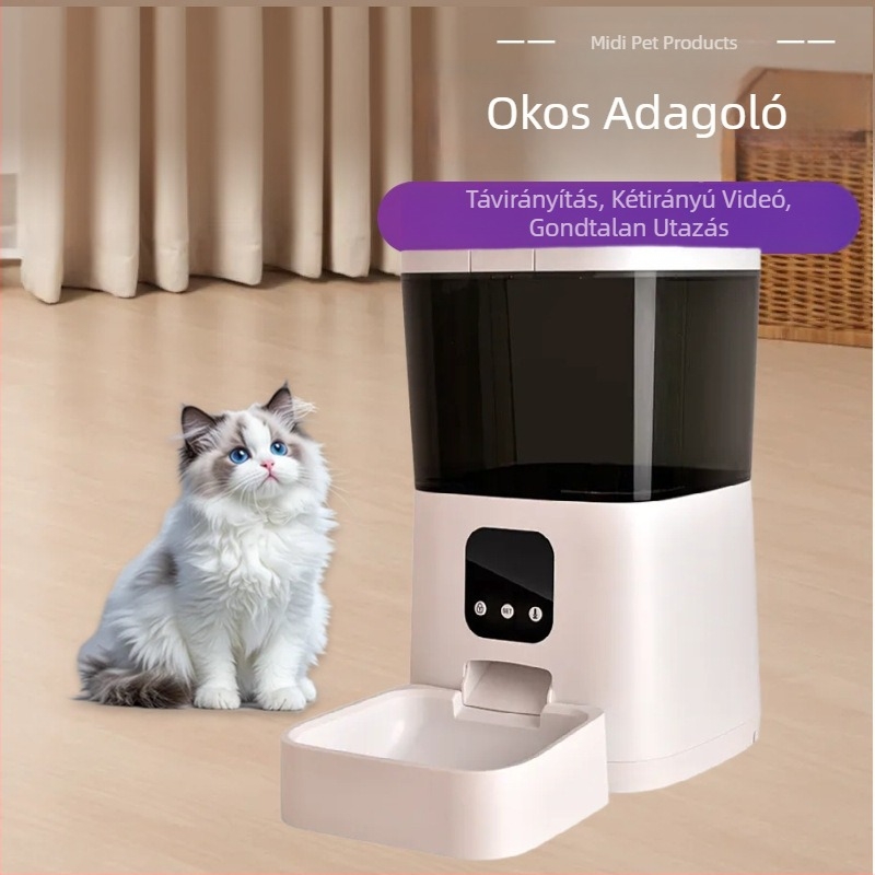 Okos automata etető macskáknak és kutyáknak, leválasztható kialakítás