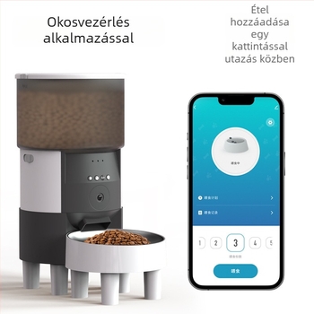Automata állateledel-etető intelligens vizuális távirányítással, macska nyakvédő etető, nemzetközi modell