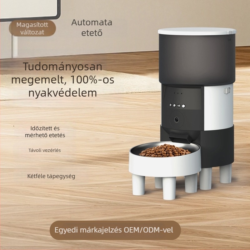 Automata állateledel-etető intelligens vizuális távirányítással, macska nyakvédő etető, nemzetközi modell