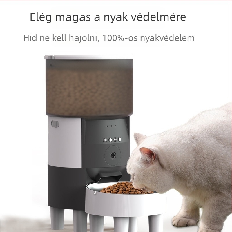 Automata állateledel-etető intelligens vizuális távirányítással, macska nyakvédő etető, nemzetközi modell