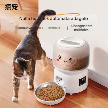 Okos macska automata etető időzített adagokkal, távoli Wi‑Fi vezérlés mobilalkalmazáson keresztül, nagy kapacitású etetőtartály