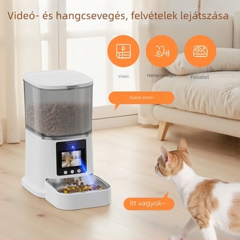 Macska- és kutyák számára intelligens automata etető időzítővel és adagolóval, alkalmazással vezérelhető