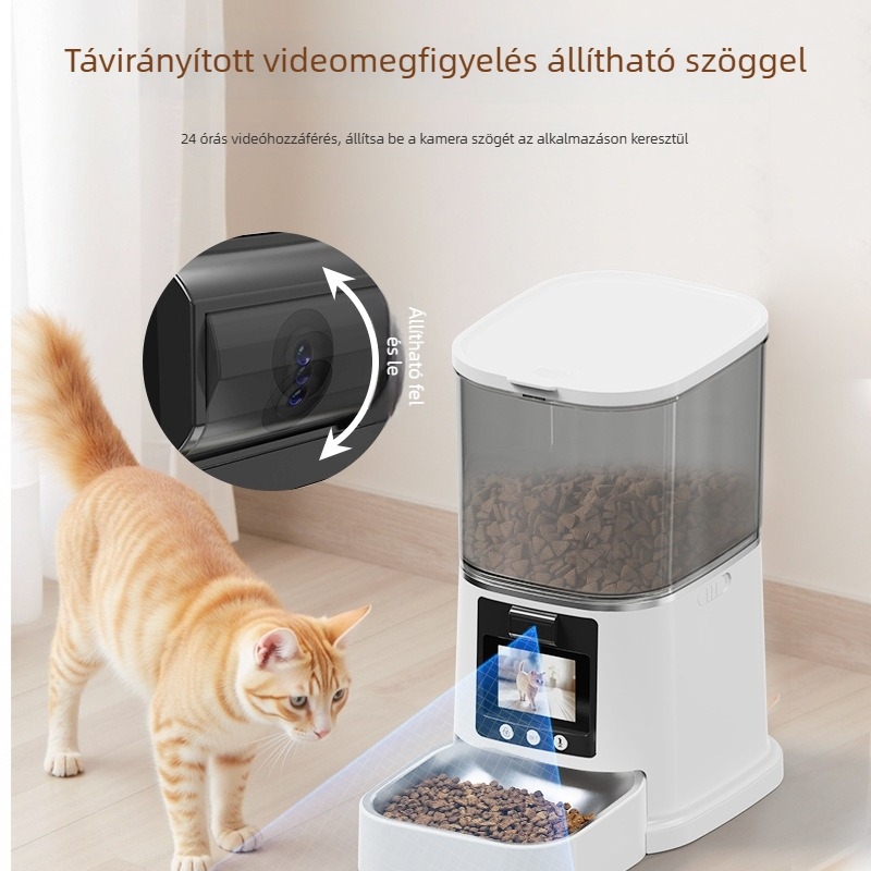 Macska- és kutyák számára intelligens automata etető időzítővel és adagolóval, alkalmazással vezérelhető