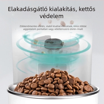 Okos automata etető macskáknak és kutyáknak, kamerával, időzített adagolás és vizuális etetés