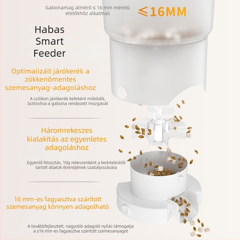 Harbas intelligens állateledel etető időzített távirányítással macskáknak és kutyáknak