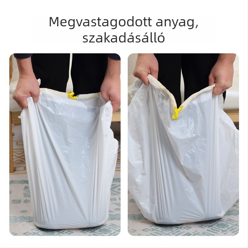Macskaalomtálcához hulladékszacskók, vastag HDPE, húzózsinórral, egyszer használatos, 50 darab