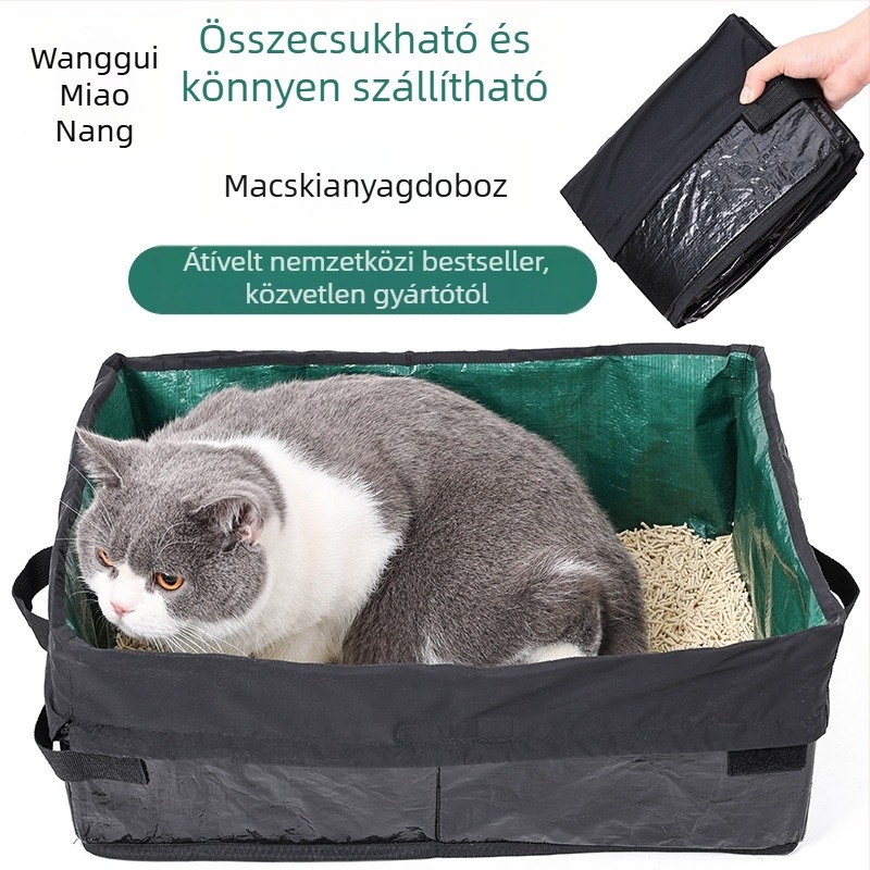 Hordozható, összecsukható, vízálló macskaalomtál PVC anyagból, márka Empress Wang Meow