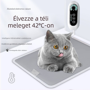 Kutyáknak szánt elektromos fűtőpad, plüss anyag, nem mosható