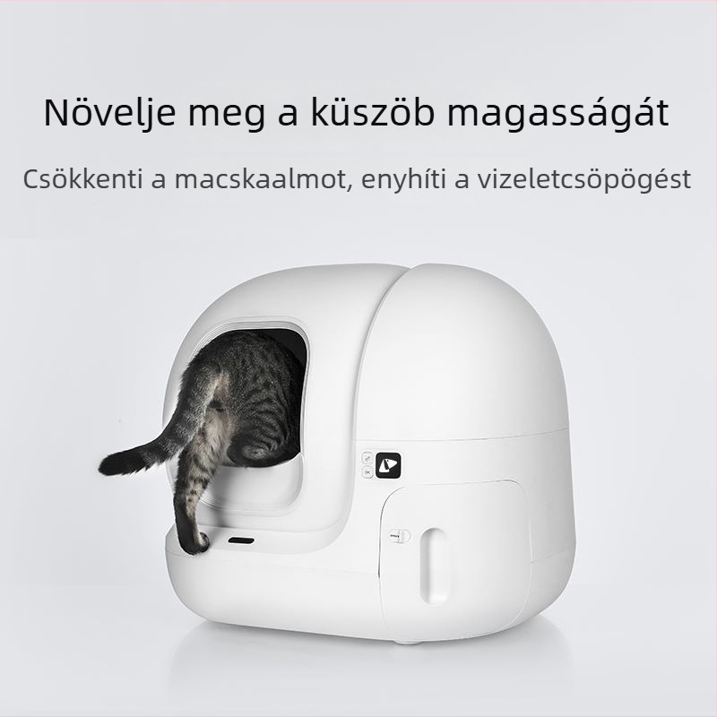 Xiaopei MAX-hoz tervezett okos macska WC MAX, emelt küszöbbel a homok szétszóródásának csökkentésére és a vizelet szivárgásának mérséklésére