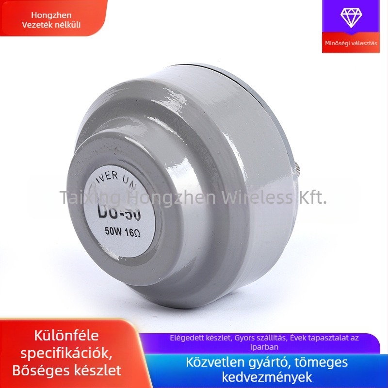 Hornos tweeter meghajtófej, nagy teljesítményű, 50–200W, állandó impedancia, külső magnet