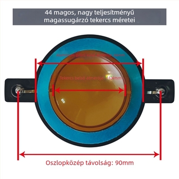 44‑magvú tweeter hangtekercses horn meghajtófej, polimer membránnal, 44,5 mm átmérő, erős színpadi hangzás