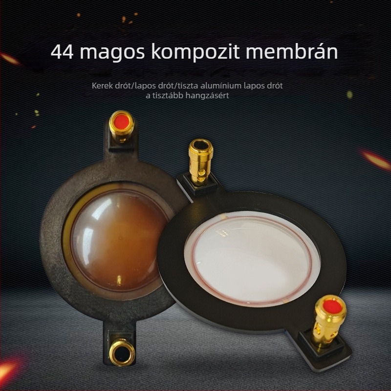 44‑magvú tweeter hangtekercses horn meghajtófej, polimer membránnal, 44,5 mm átmérő, erős színpadi hangzás