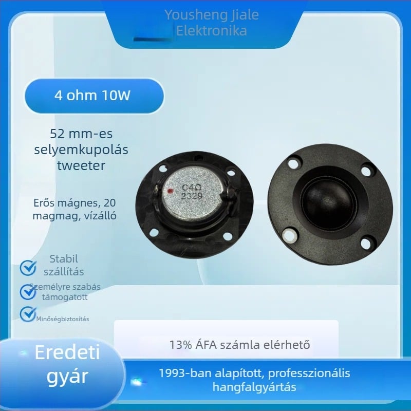 Tekercses tweeter selyem diafragma, 4 Ω, 10 W, omnidirekcionális, mágneses áramkör