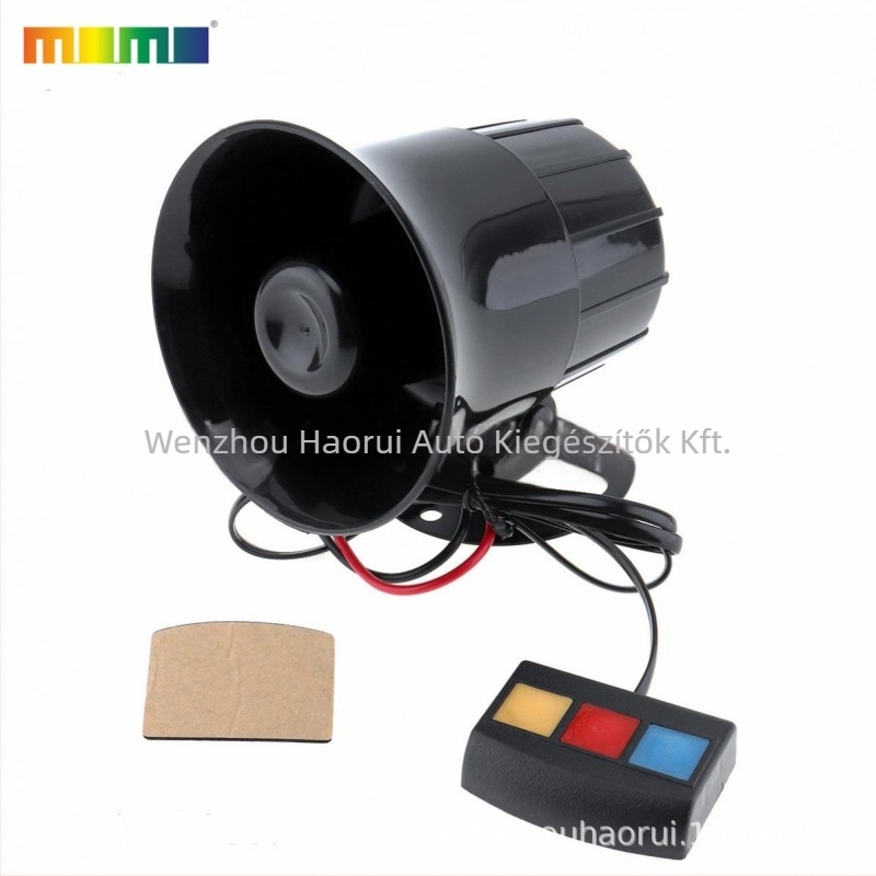 Autó- és motorkerékpárriasztó kürt HR-1301A-3, 12/24V, 20W, 110dB, 8Ω