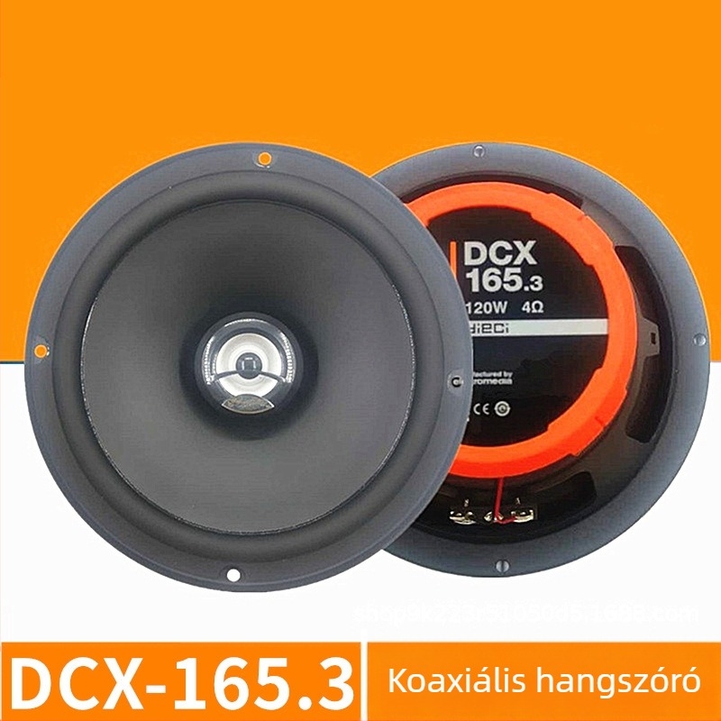 DCX165.3 autókoaxiális hangszóró, 4 Ω, 60–120 W, 93 dB érzékenység, egytekercses hangszóró