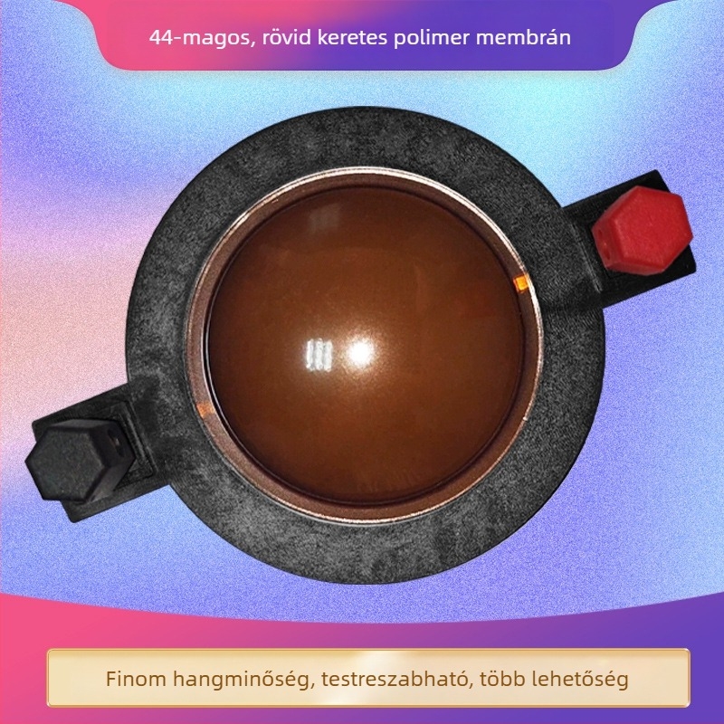 44-tekercses tweeter hangtekercs, diafragma 44,5 mm, kürt meghajtófej, rövid keret, nagy teljesítményű polimer-kompozit membrán