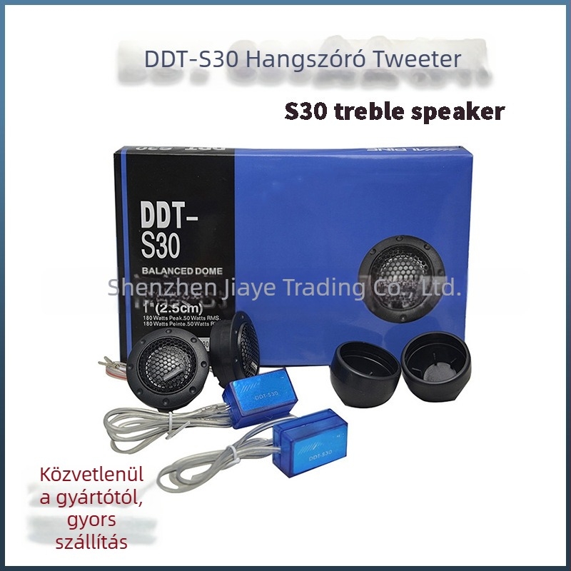 DDT-S30 autóhangkeltő tweeter – 4Ω, 180W, 12V, 4–26 kHz, érzékenység 92 dB