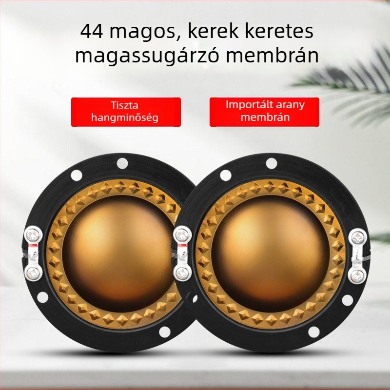 Kerek keretű membrános hangszóró, meghajtó és kürt, 44.4 mm hangtekercs, nagy teljesítményű hangrendszer