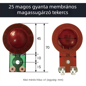 Tweeter meghajtófej 25.5 mm tekercs és titán membrán