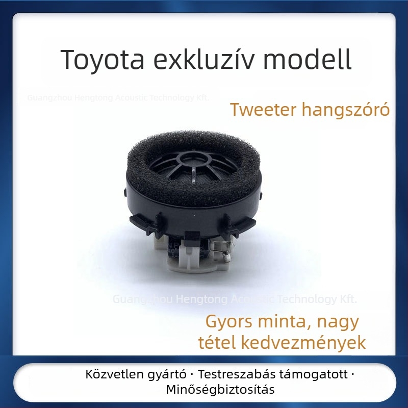 Toyota autóhifi 25‑magos tweeter, Toyota-specifikus, OEM logó testreszabás, kiváló hűség, 15W, 4Ω, 91.5 dB