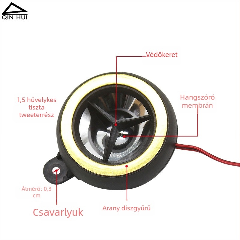 Autó tweeter 2868, 40W, 4 Ω, 18 kHz, 92 dB
