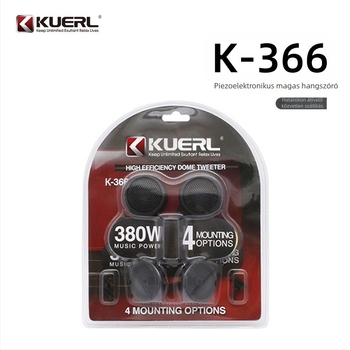 Autós tweeter K-366, 380 W, frekvenciasáv 5 kHz–20 kHz, érzékenység 89 dB