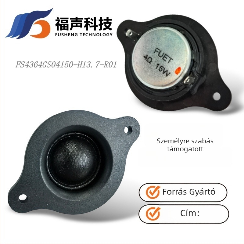 Autóhifi magas frekvenciás hangszóró, 4 Ω, 15 W, diafragma nem papír, belső mágnes