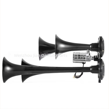 Négycsöves fém elektromos légkürt, modell jd4008, 150 dB, 600–750 Hz, 50 W, autókhoz, teherautókhoz és motorkerékpárokhoz