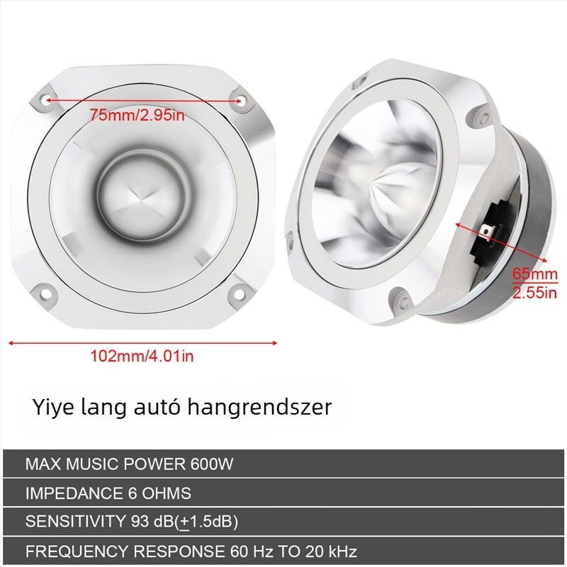 Autó alumínium tweeter hangszóró Mk-4.1, univerzálisan kompatibilis, 80W, 4Ω, 12V, -40-20Hz
