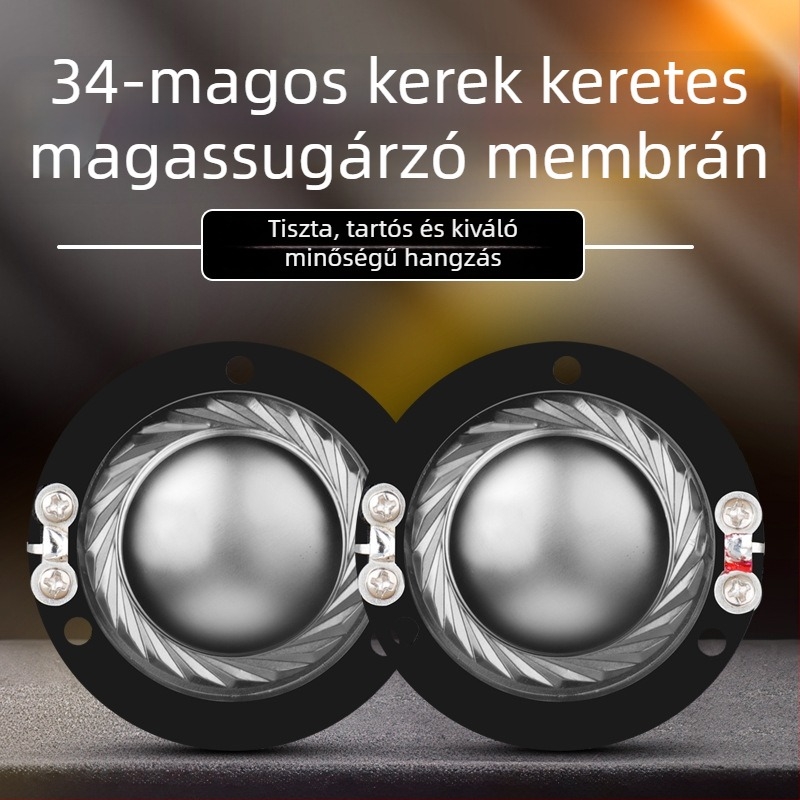 34-core körkörös keretes dinamikus magasfrekvenciás hangszóró polimer membránnal és hangtekercssel