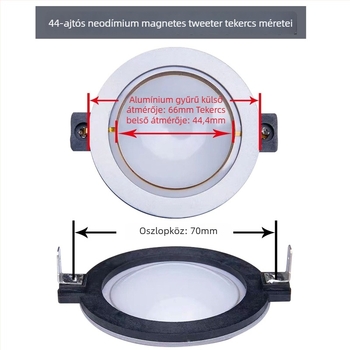 Impuman neodínium mágneses tweeter polimer membránnal, rövid keret, nagy teljesítmény