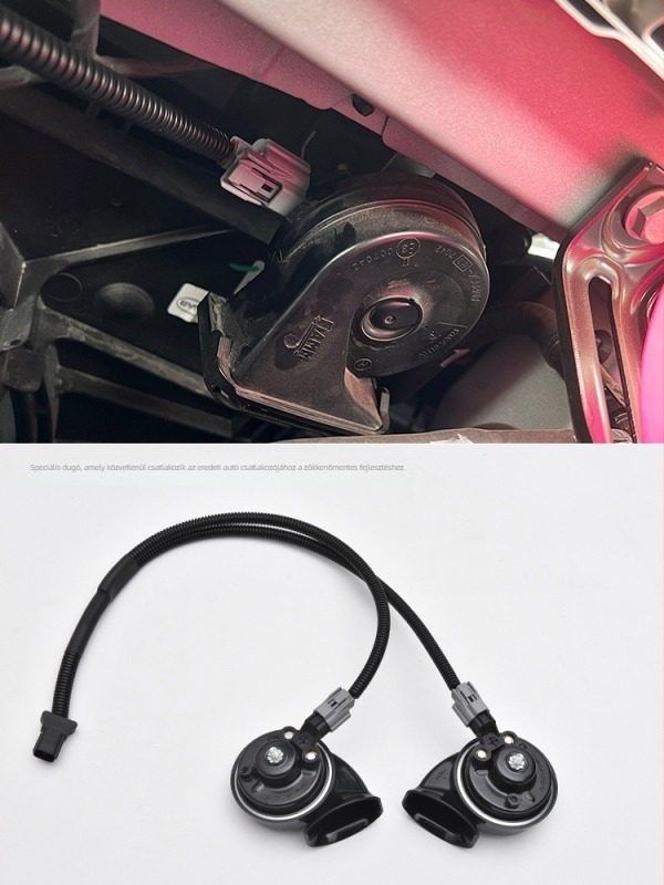 Panda Mini autóklaxon – magas és alacsony hang, OEM-kompatibilis figyelmeztető kiegészítő