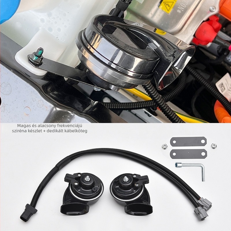 Panda Mini autóklaxon – magas és alacsony hang, OEM-kompatibilis figyelmeztető kiegészítő