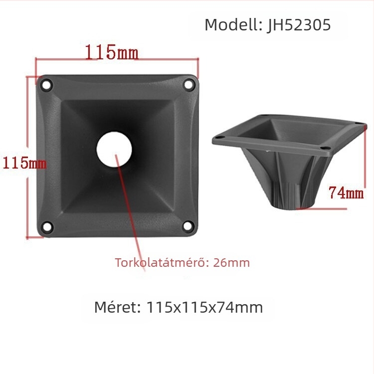 Hangszóró kiegészítő: Huabin 2# Horn 115 tweeter, 26 mm torok, ABS műanyag