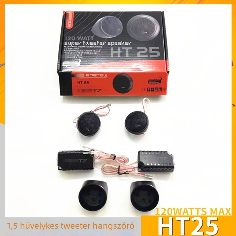 Autó tweeter HT25 — 4 Ω, 35–120 W, 2 kHz–22 kHz
