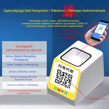 Hordozható NFC fizető hangszóró, hangos kódolvasási bejelentés és felhőalapú API testreszabás