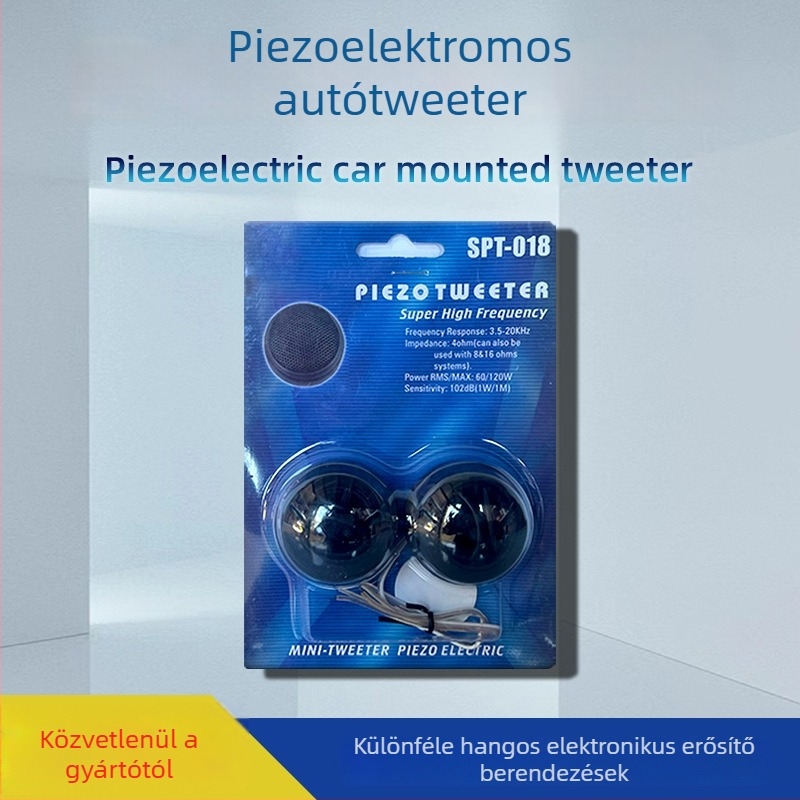Piezoelektrikus autóhangszóró, SPT-018, 4Ω, 60W, 3,5–20 kHz, 102 dB