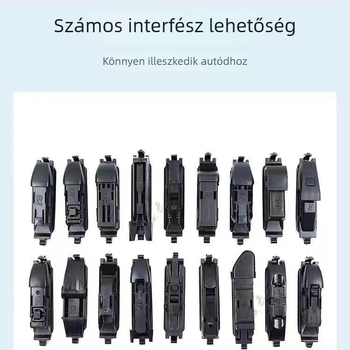 Autóüvegtörlő keret nélküli dizájn – U-alakú univerzális interfész, többfunkciós négyrétegű gumicsík, 12–24V motor, acéllemez + szilikoncsík