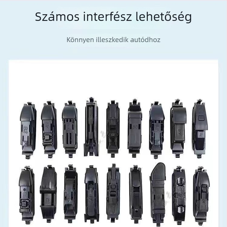 Autóüvegtörlő keret nélküli dizájn – U-alakú univerzális interfész, többfunkciós négyrétegű gumicsík, 12–24V motor, acéllemez + szilikoncsík
