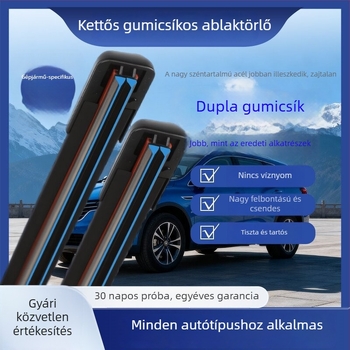 Két gumis ablaktörlő penge, csendes, 14–26 hüvelyk