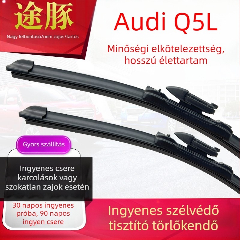 Tutun ablaktörlők Audi Q5L – keret nélküli, csendes kialakítás, gumi szalag, OE frissítés