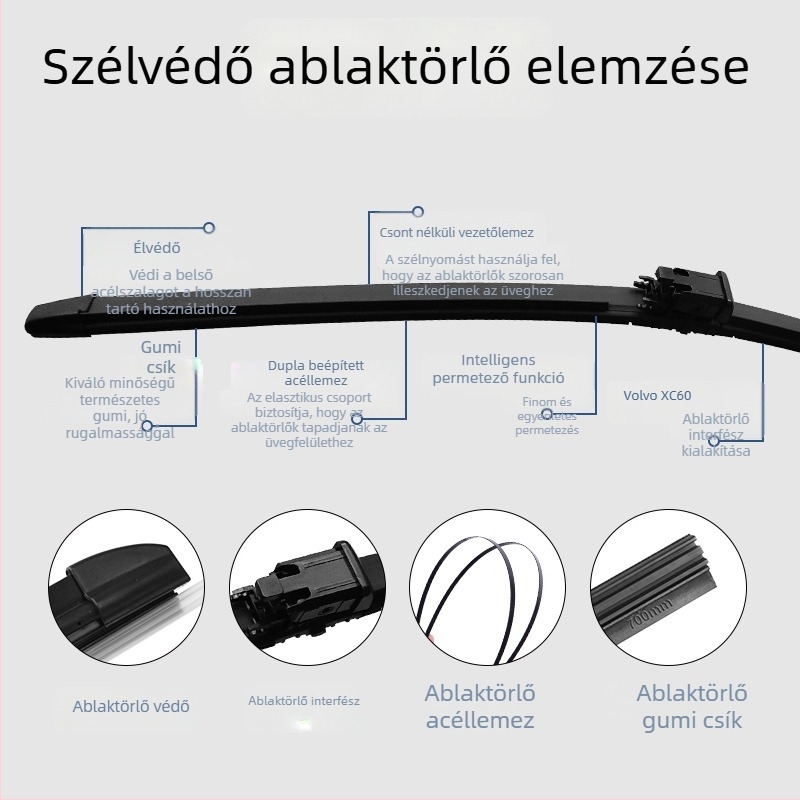 Keret nélküli ablaktörlőlapátok Volvo XC60-hoz vízpermettel és fűtéssel