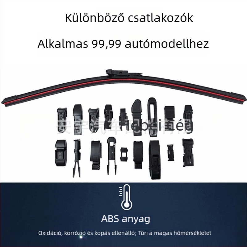 Keret nélküli autó ablaktörlő, kétoldalas, műanyag kivitel