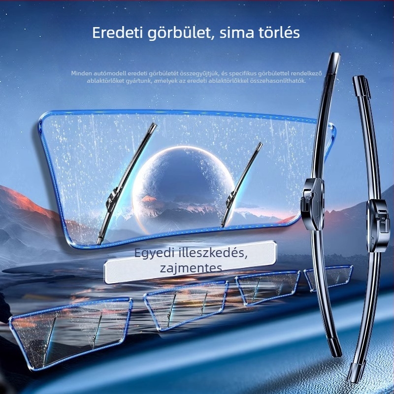 Okos ablaktörlő penge Tesla Model 3, Model Y, Model X és Model S számára gumiszalaggal, csendes működés
