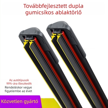 Kétoldalas gumiszínű ablaktörlő, univerzális autókhoz, csont nélküli kivitel, csendes működés