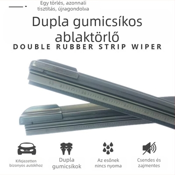 Kétoldalas gumiszínű ablaktörlő, univerzális autókhoz, csont nélküli kivitel, csendes működés